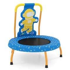 Mini Trampoline w/Foam Padded Handle & Safety Padded Cover for 3+ Years Old Kids