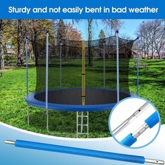 14 FT Trampoline Replacement Net with Poles, Trampoline Net Poles with Clamps an