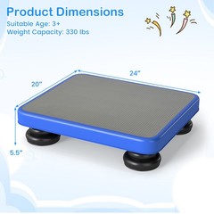 24” x 20” Kids Rebounder Bouncing Board with Elastic Rope, Non-Slip Base & Feet