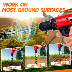 [Premium] 4 Pack Ground Anchors with Power Nut Driver Drill Bit, Ground Anchors