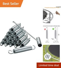 16 Pack Heavy Duty Trampoline Springs 5.5-7 Inch with Stainless Steel T-Hook