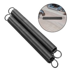 2Pcs Reusable Heavy Duty Metal Ladder Springs with Double Hooks Dark Grey