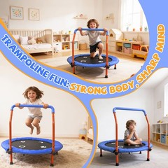 36″ Kids Trampoline – ASTM Certified Foldable Indoor/Outdoor Mini Rebounder, Saf