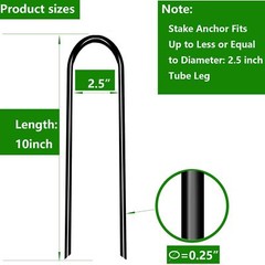 10inch Trampoline Stakes Heavy Duty Trampoline Parts Wind Stakes U Type 8pcs Gro