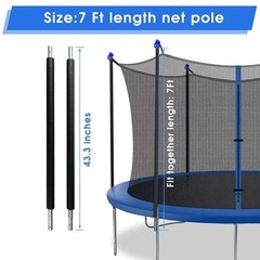 Large Universal Trampoline Net Pole Replacement with Foam Sleeve and Enclosure