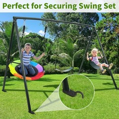 12 Inches Trampoline Wind Stakes, Heavy Duty U Stakes for Ground, 8-Pack Tram…