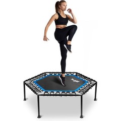 Sturdy Hexagon Fitness Trampoline Cardio Workouts Non-Slip Base 350lbs Capacity