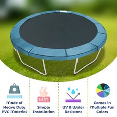 9 ft Replacement Trampoline Safety Pad Surround Spring Cover Padding, Aquamarine