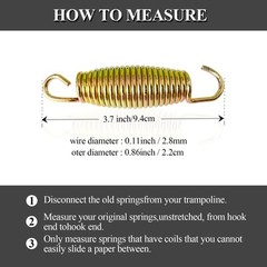 3.7 Inch Trampoline Springs,16pcs Heavy Duty Stainless Steel Trampoline Sprin…
