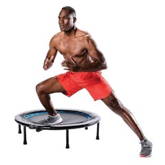 Circuit Trainer Trampoline w/ Steel Frame Monitor & Adjustable Incline 36″Dx12″H