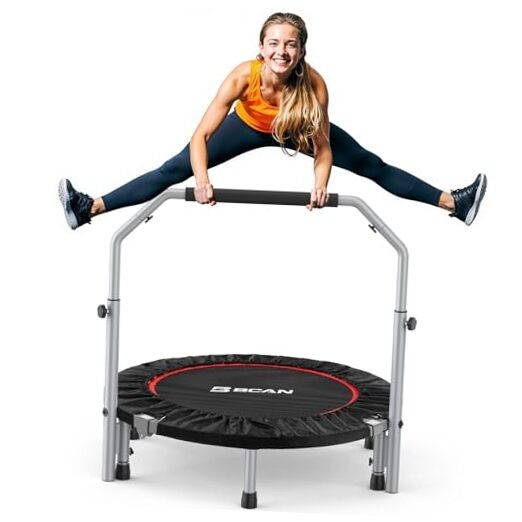 SP2 40/48″ Foldable Mini Trampoline Max Load 330lbs/440lbs, 40-inch Black