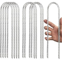 8 PCS Silver 12 Inch Trampoline Stakes Anchors High Wind U Stake Ground