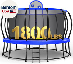 1800LBS Capacity No-Gap Design 16 15 14 12FT Trampoline with Safety Enclosure Ne
