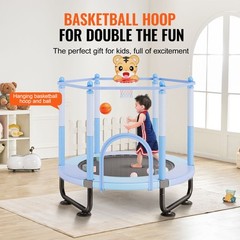 VEVOR 60″ Trampoline for Kids Mini Toddler Trampoline with Net Indoor Outdoor