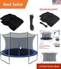 Breathable Safety Net for 14FT Round Trampolines – Easy Install, Secure Design