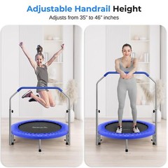 SereneLife 36″/40″ Portable & Foldable Trampoline in-Home Mini Rebounder with…