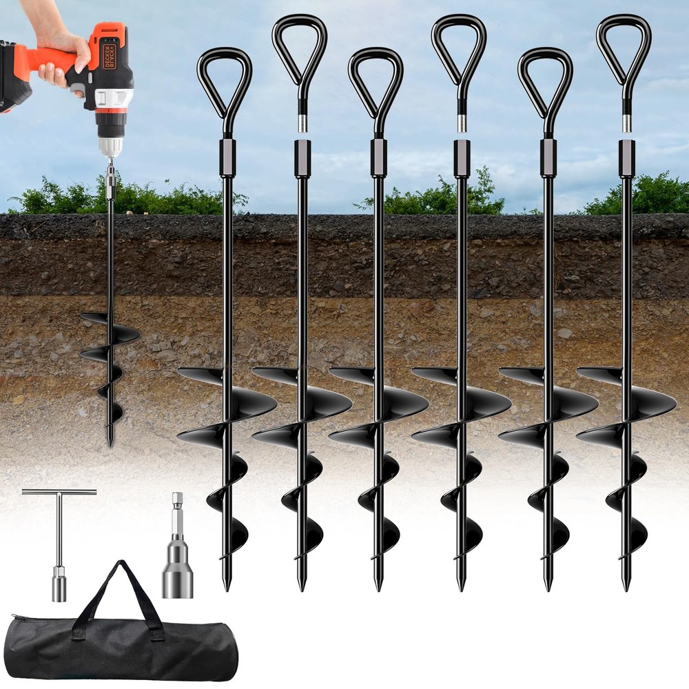 Phopich 18”/30″ Long Ground Anchor, Heavy Duty Earth Anchors Ground Anchors …