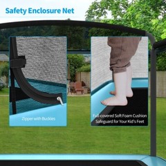 6FT Kids Entertaining Trampoline 2 In 1 Children Jumping W/ Swing Safety Fence