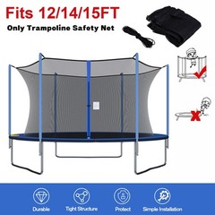 Replacement Safety Net Enclosure 12/13/14/15Ft Round Trampoline With 6-8 Poles