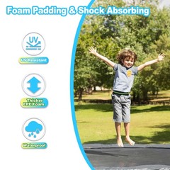 Trampoline Pad Replacement, 10/12/14/15/16FT Trampoline Spring Cover, No-Hole…