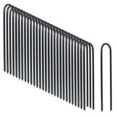 30 PCS U Shaped Rebar Stake, 12 Inch Heavy Duty Steel Ground Anchors, 0.32 in…