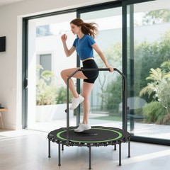 45″ Rebounder Trampoline for Adults, Foldable Trampoline, Green