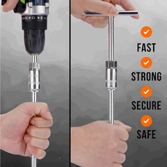 Trampoline Anchors High Wind Heavy Duty 12″ Set of 4/6/8 with Straps, Drill Bit