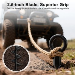 18″ Trampoline Stakes, 4 Pack Heavy Duty Ground Anchors with Safety Belts, Tr…