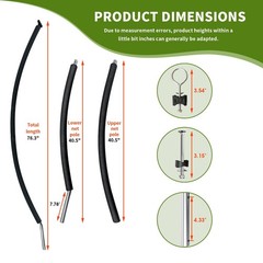 6 PCS Trampoline Curved Pole , Universal Curved Enclosure Net Poles for 8-16f…