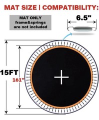 Jumptastic Replacement Trampoline Jumping Mat 15 Foot Trampoline