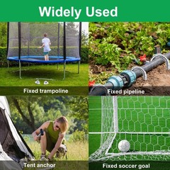 Trampolines Stakes, U Shaped Rebar Stakes 8 Pack 12 Inch, Heavy DutyGalvanize…