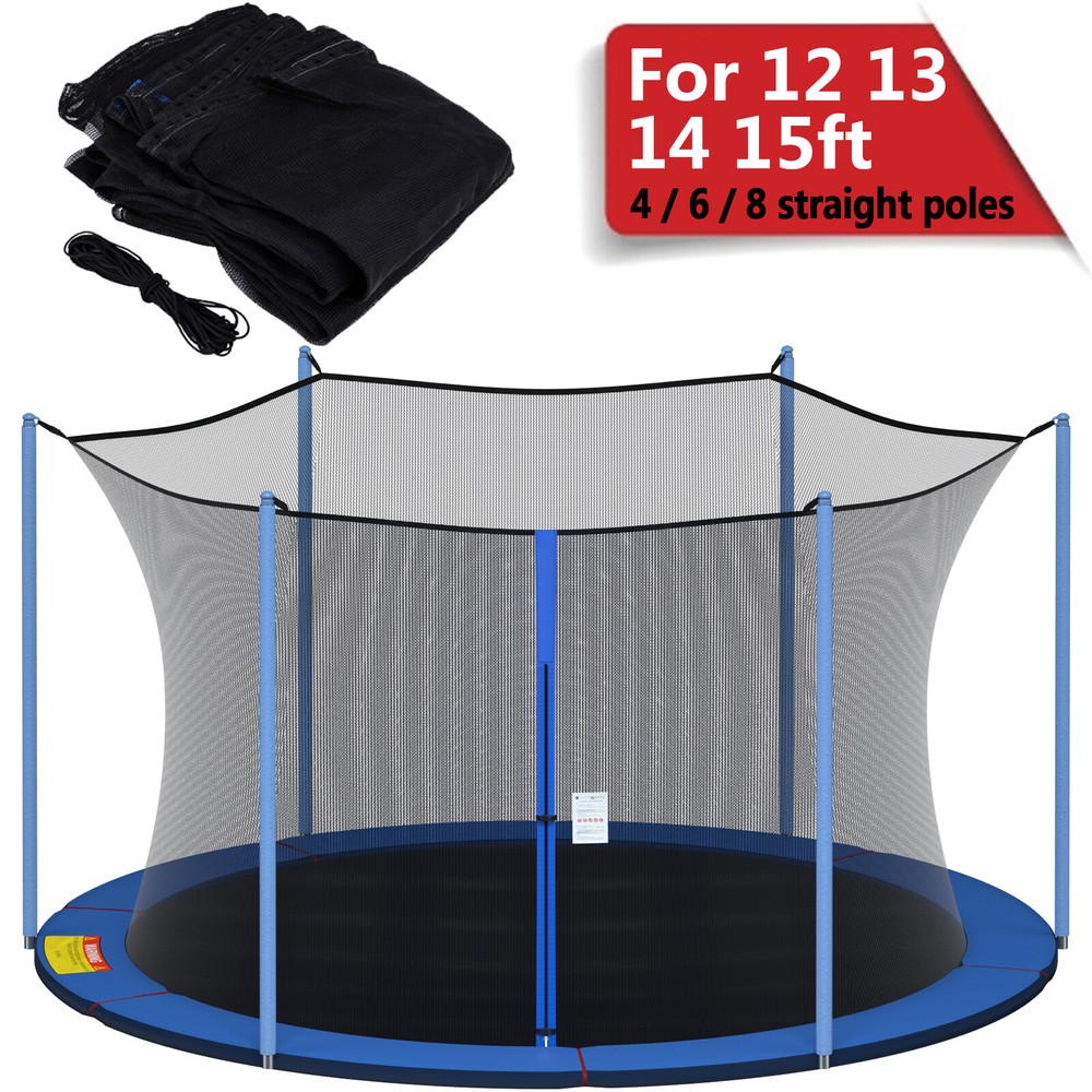 Trampoline Safety Net Replacement Enclosure Net For 12/13/14/15 FT Trampolines