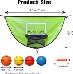 Trampoline Basketball Hoop, with Pump and 4 Mini Balls, Easy to Install, Univ…