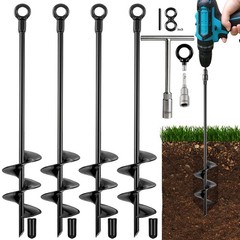 Heavy Duty Ground Anchors 18 Inch 4 Pack Screw In Trampoline Stakes Shed