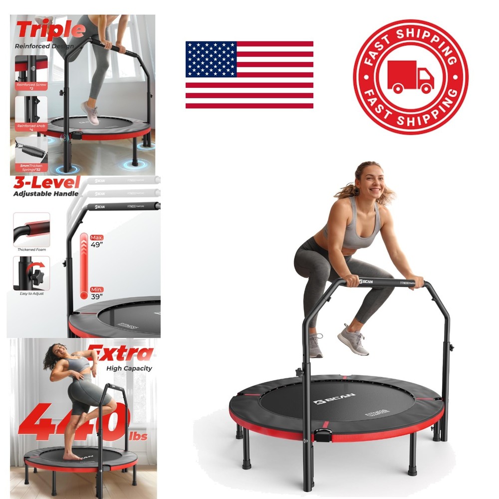 Indoor Rebounder Trampoline 48 Inch with Foam Pad for Comfortable Jumping