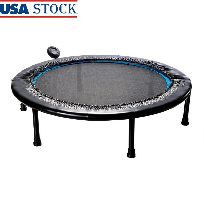 36″ Fitness Trampoline Incline Adjustable Legs Monitor Cardio Home Gym Workout