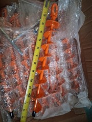 8 Pack Heavy Duty Ground Anchor Screws for Trampolines & Tents – Orange
