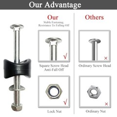 12 PCS 3.7″ Long Trampoline Screws & Bolts, Anti-Loose Replacement Parts, Tools