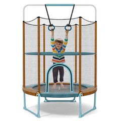 5 FT Trampoline for Kids w/ Safe Guardrails Foamed Handle No Gap Design Orange