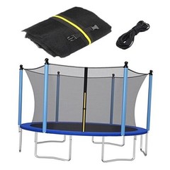 Trampoline Safety Net 6FT 8FT 10FT 12FT 14FT 15FT 16FT Round 10FT-8Poles Black