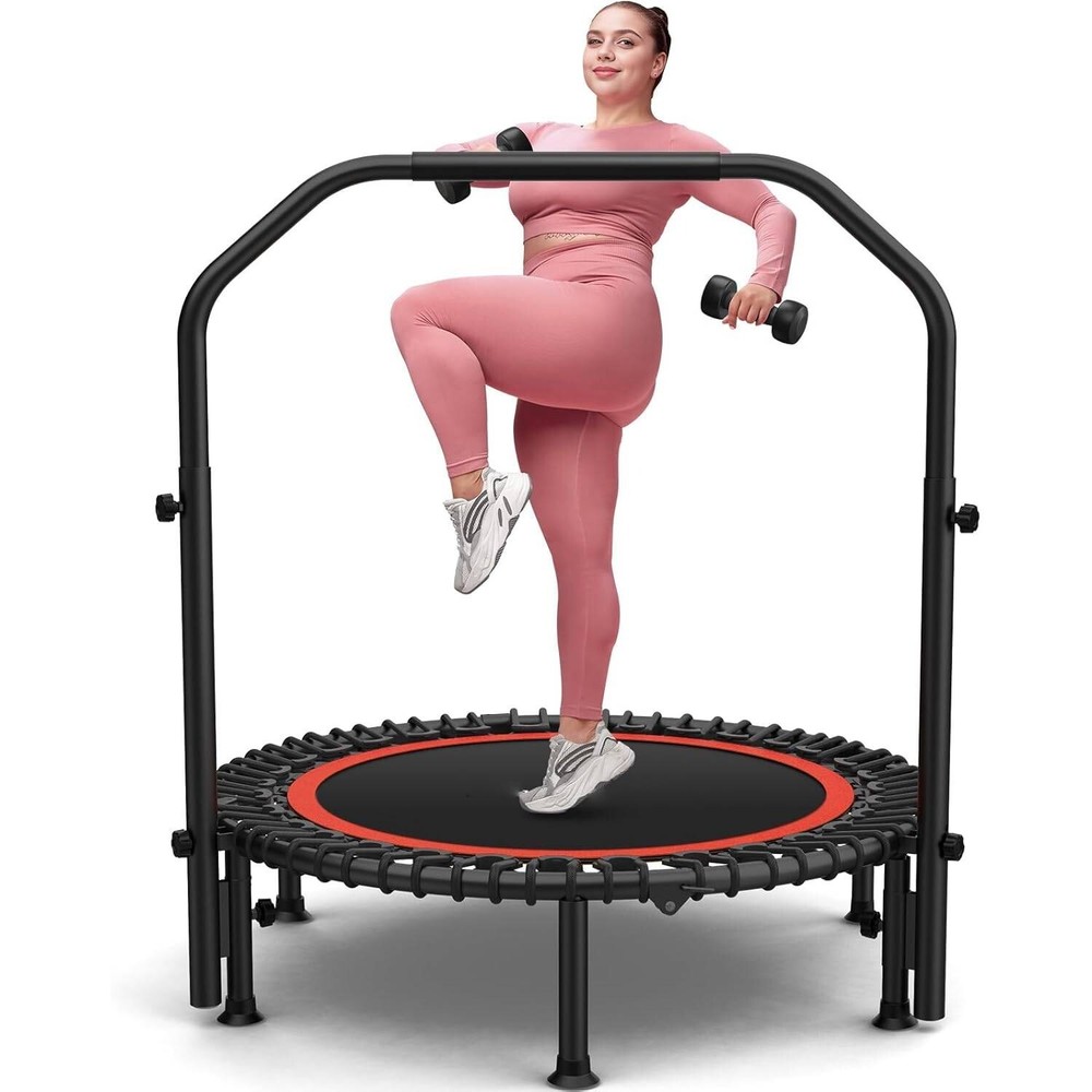 40″ Trampoline for Adults Indoor/Outdoor Foldable with Adjustable Foam Handle US
