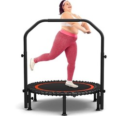 40″ Foldable Rebounder Trampoline for Adults w/Resistance Bands Indoor & Outdoor