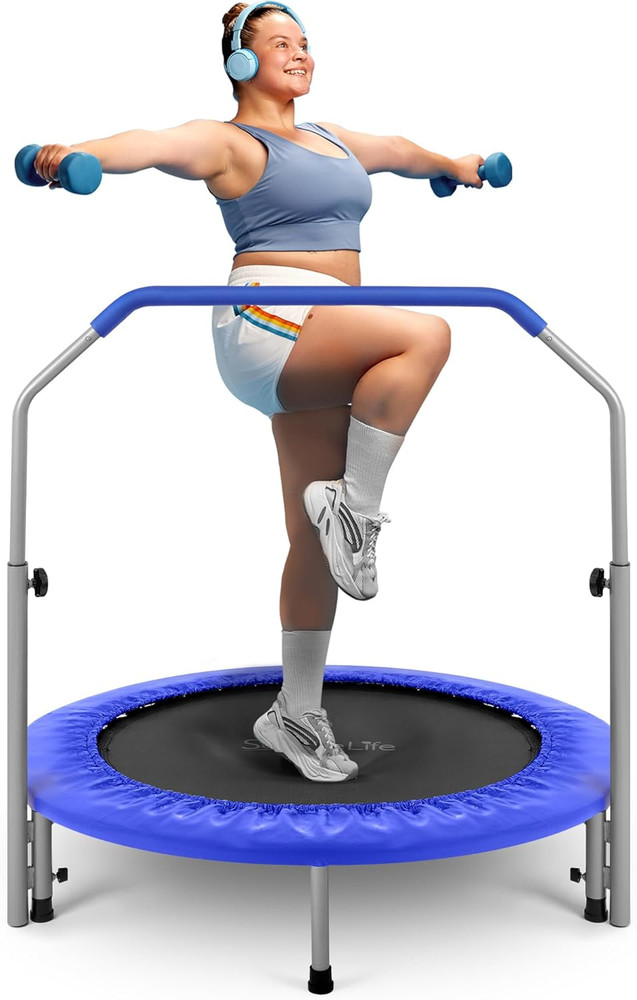 36/40″ Foldable Mini Trampoline – Compact Fitness Trampoline for Kids Adults, Ex
