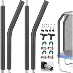 Complete Trampoline Pole Replacement with Mounting Hardware & Foam Sleeves