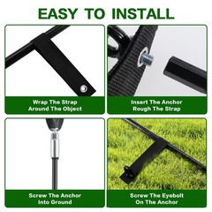 18-Inch Ground Anchors Screw In Heavy Duty, 4 Pack Trampoline Anchors & Stake…