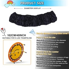 Children’s Safety Trampoline Pad Cover – Easy to Install, Fits 36-54 Inch