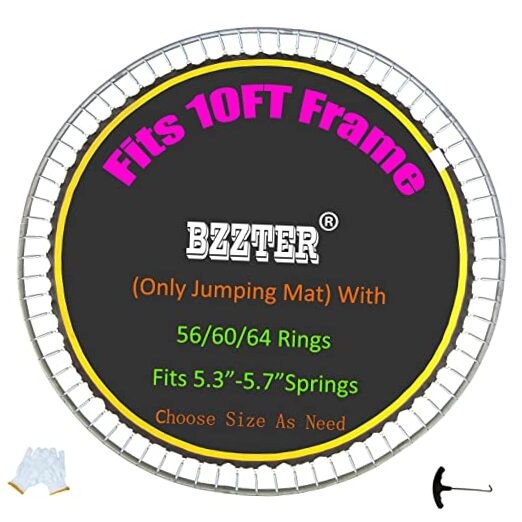 Trampoline Fit 10FT Round Frame 60V-rings/102.8″Diam/Fits 5.3″-5.7″Springs