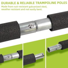 Trampoline Replacement Poles for Lower Enclosure 2 Pack, Straight Tube