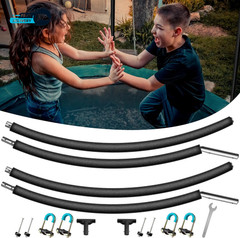 2PCS Trampoline Curved Poles Universal Trampoline Replacement Enclosure Poles.
