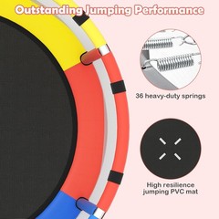 OLAKIDS 55 Inch Trampoline Kids Enclosure Basketball Hoop